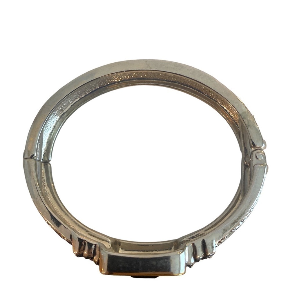 Hinge Bangle Silver/Black/Gold Colored Bracelet - Picture 5 of 6